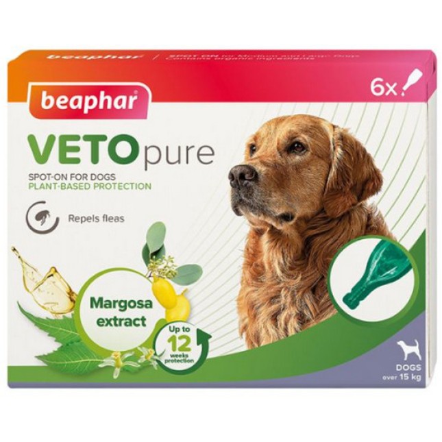 Beaphar Veto pure spot-on Dog ( M-L) 15-30 kg (6pip)