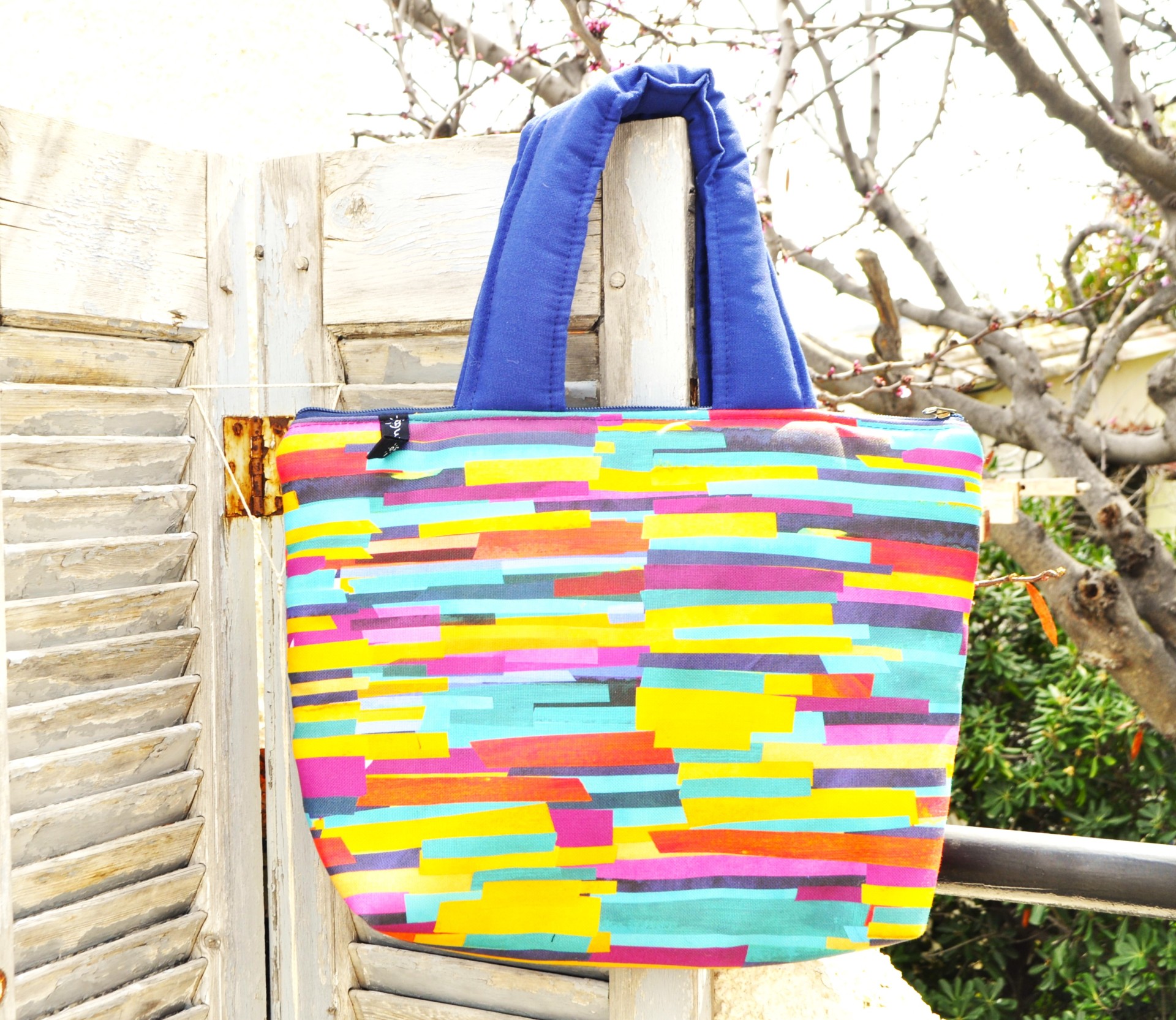 Puffer tote bag colorful 01