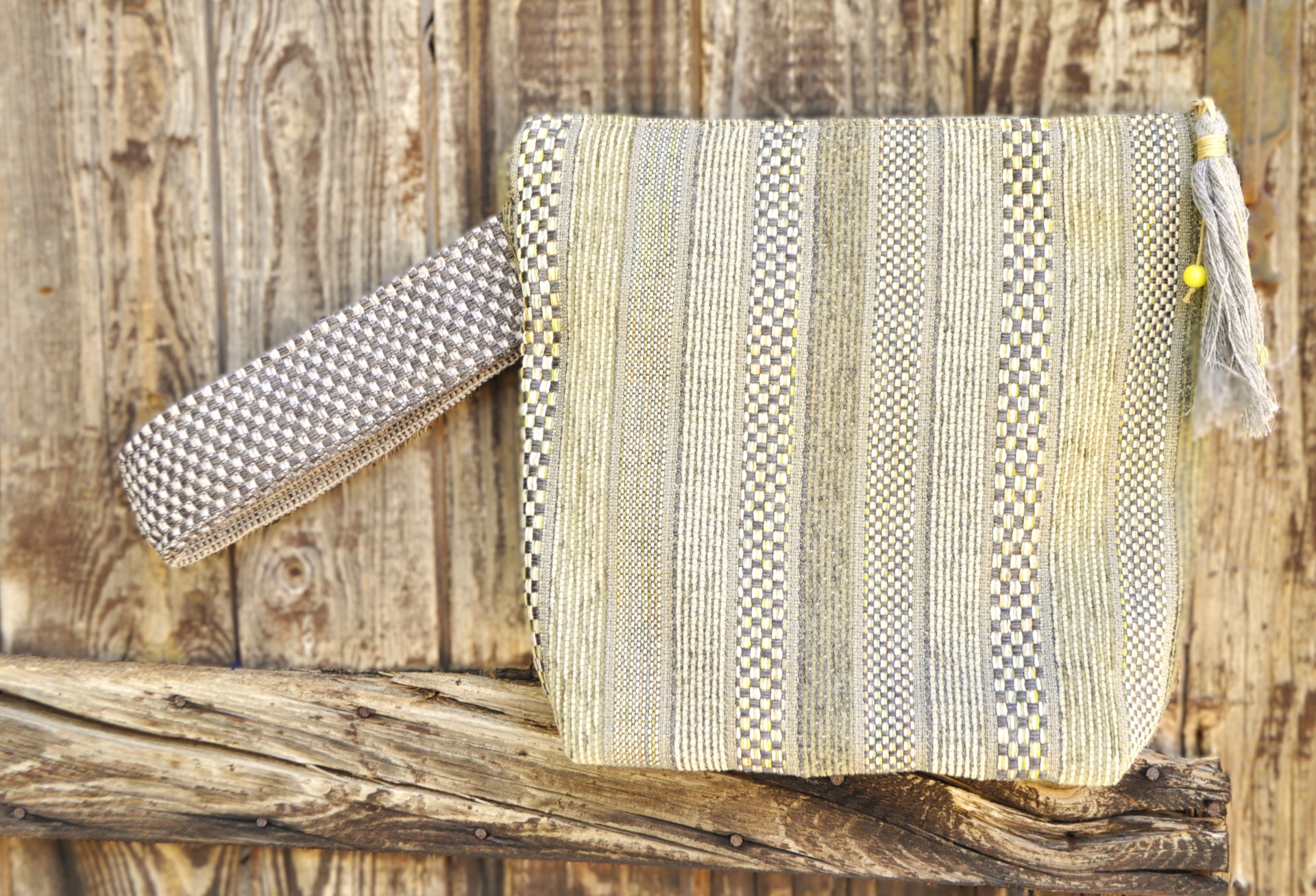 Boho handbag grey green 01