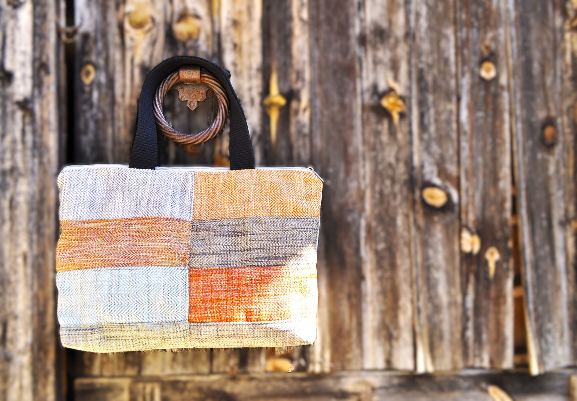 Boho handbag grey orange 01