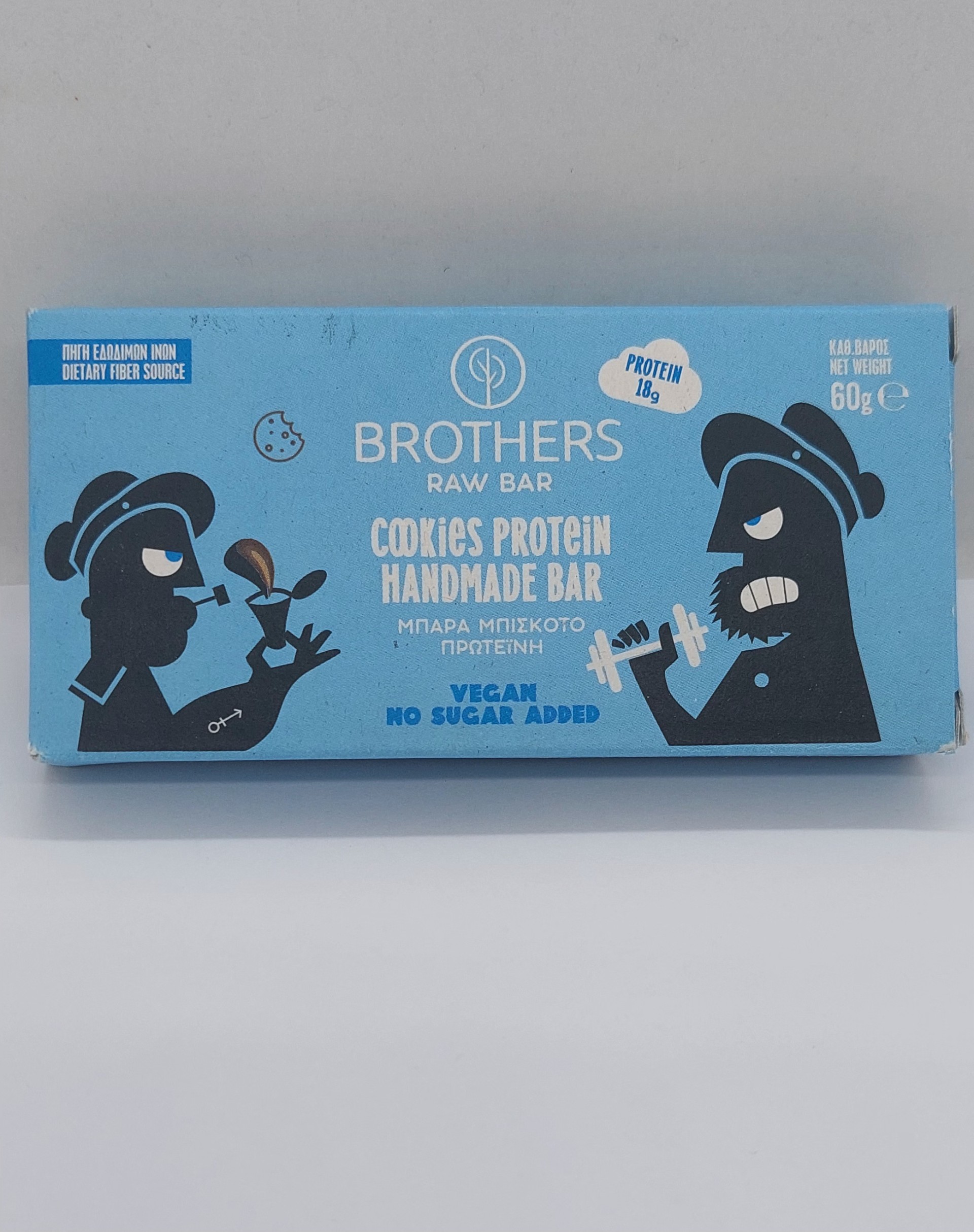 Brothers Healthy Food Raw Μπάρα με 18gr Πρωτεΐνης & Γεύση Cookies 60gr