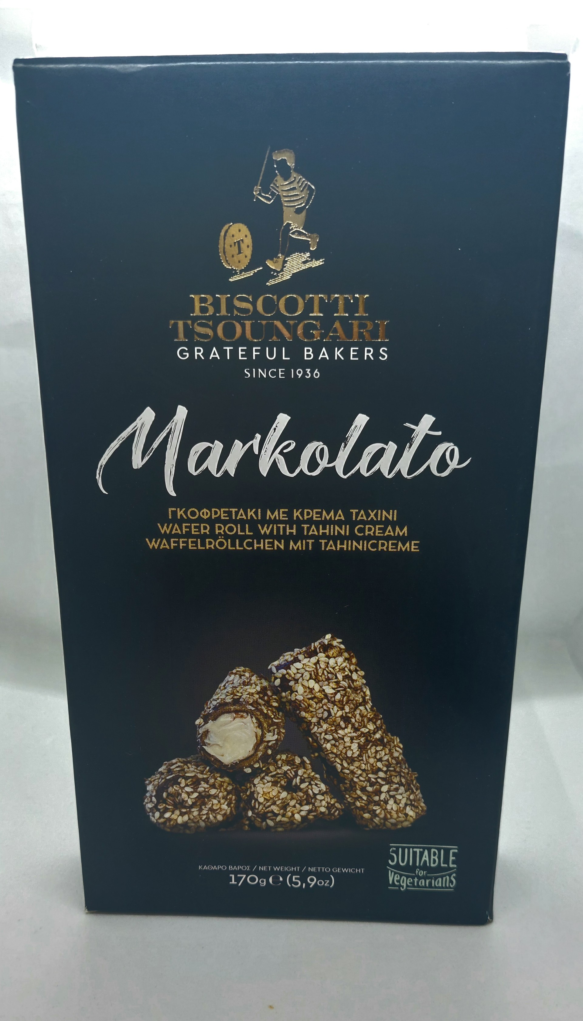 Biscotti Tsoungari Μπισκότα Markolato Πουράκι με Γέμιση Ταχίνι 170gr