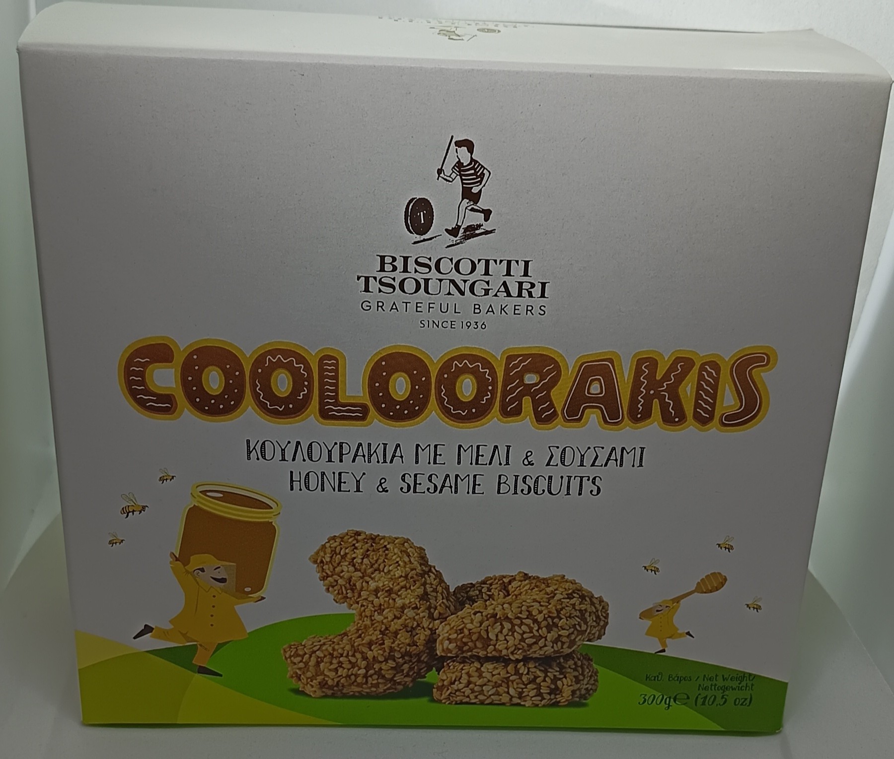 Biscotti Tsoungari Cooloorakis Κουλουράκια με μέλι & σουσάμι 250gr - Συσκευασία 12 τεμ