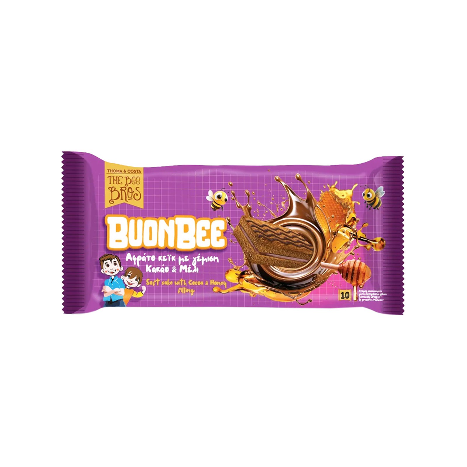 The Bee Bros Buonbee Αφράτο Κέικ με Γεύση Μέλι & Κακάο 25gr(10TMX)