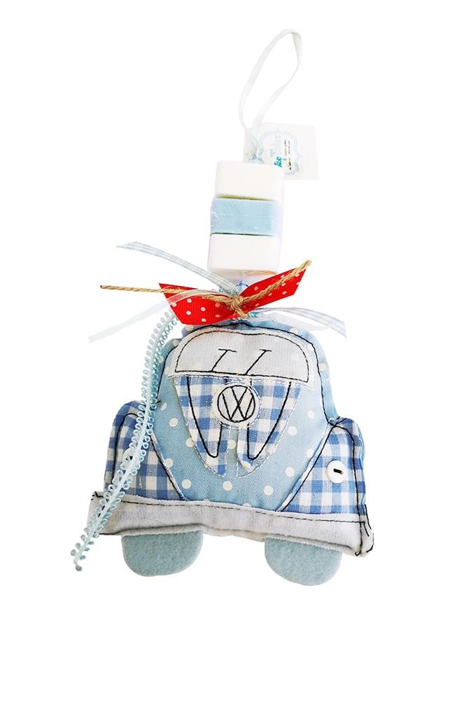 Κρεμαστό Υφασμάτινο Αμαξάκι Με Σαπουνάκια