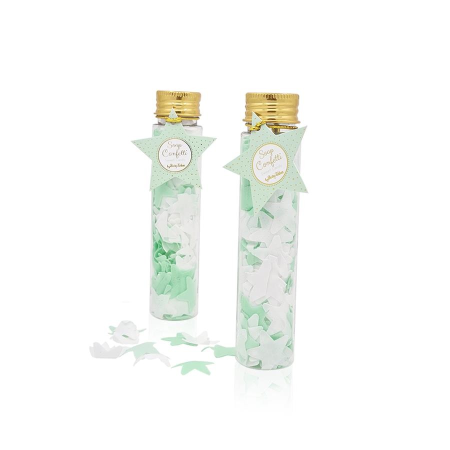 Σαπούνι confetti αστεράκια βεραμάν και λευκά