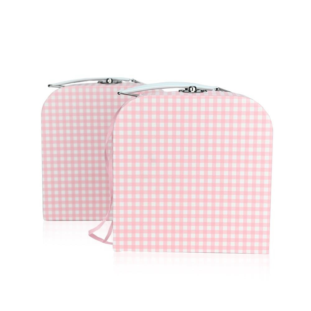 Βαλιτσάκι ροζ καρό