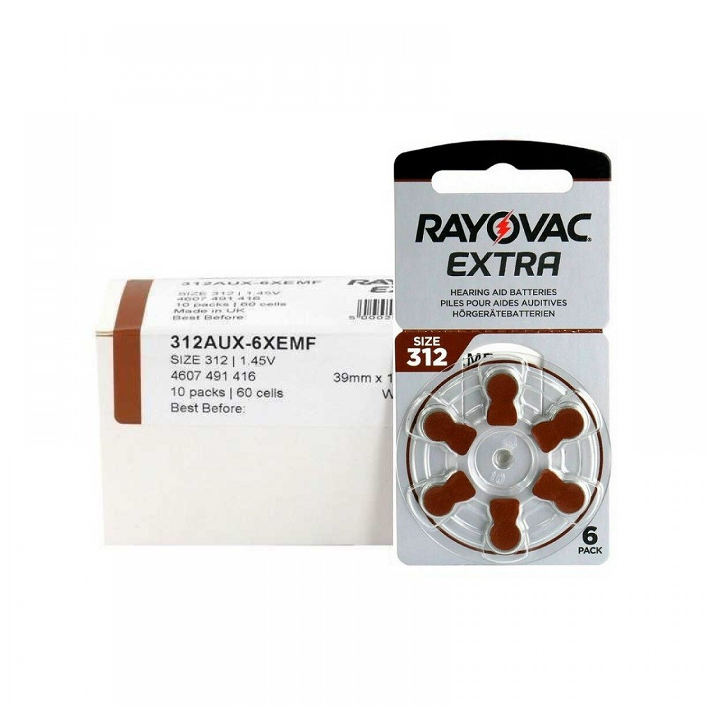 Rayovac Extra Μπαταρίες Ακουστικών Βαρηκοΐας- Ν.312 6 τεμάχια