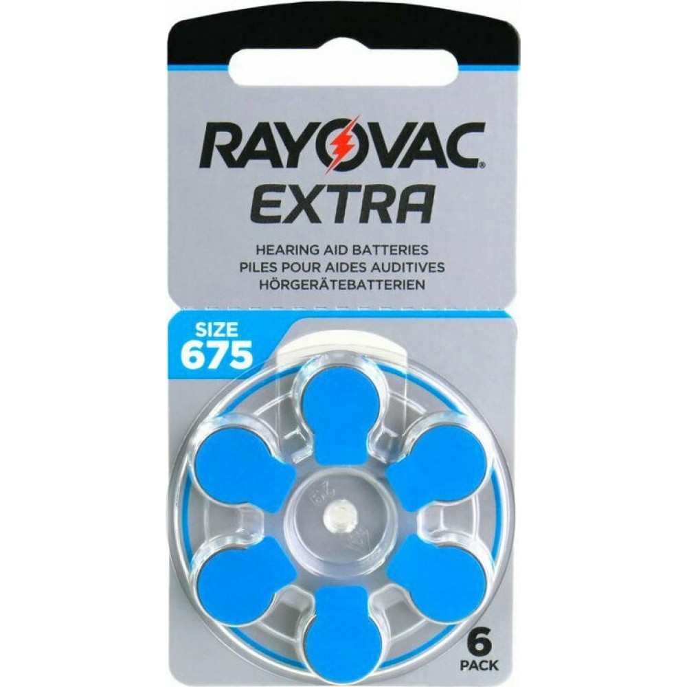 Rayovac Extra Μπαταρίες Ακουστικών Βαρηκοΐας- N.675 6 τεμάχια