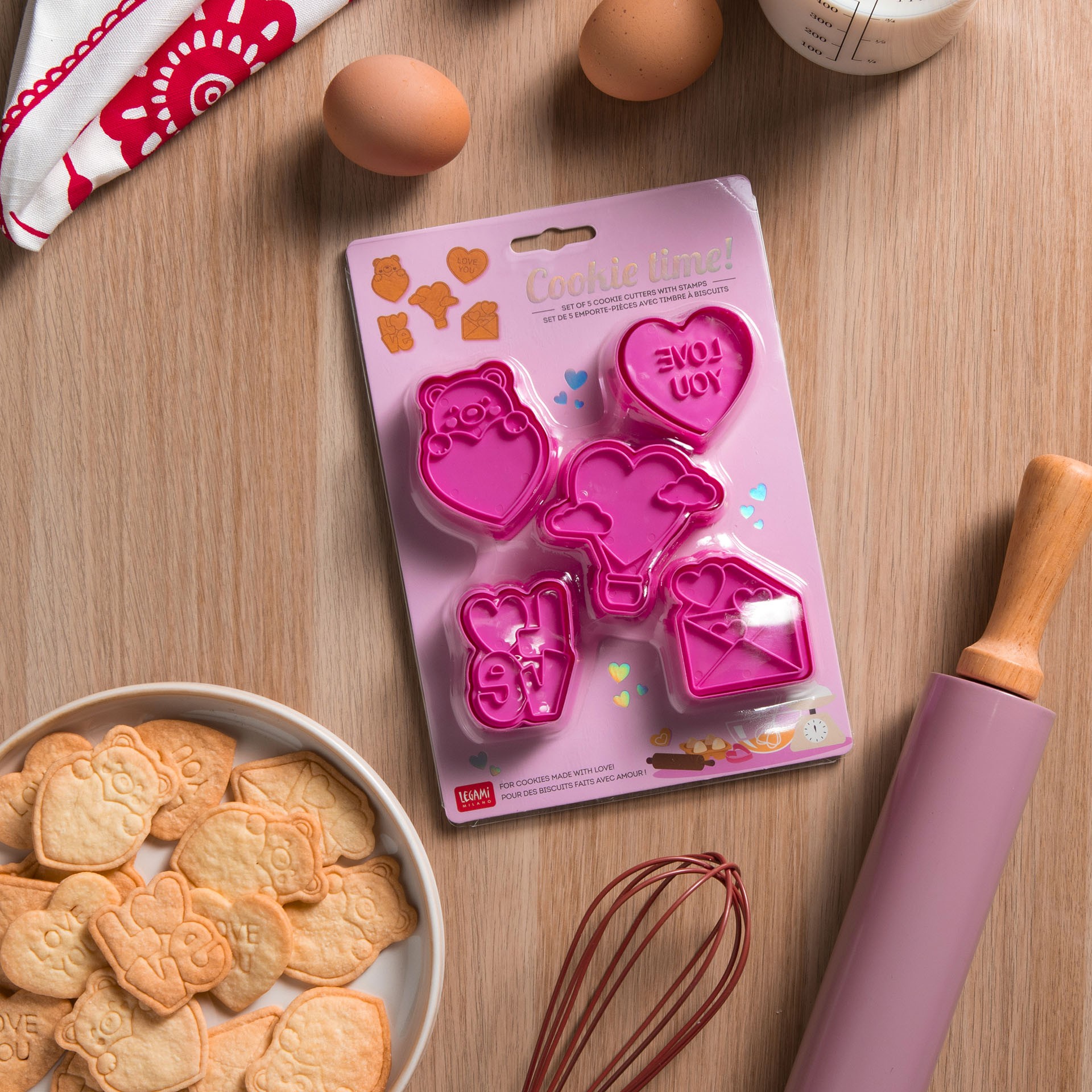 Legami Σετ 5 Φόρμες Για Μπισκότα Με σφραγίδα – Cookie Time Love