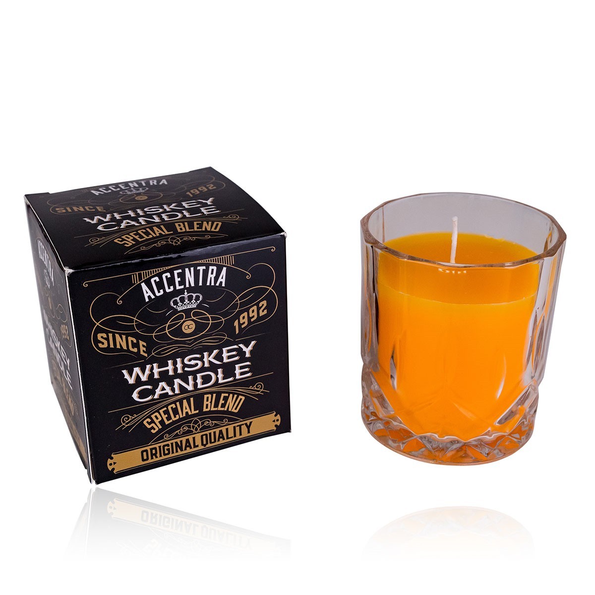Κερί 360γρ με άρωμα Whiskey σε κουτί δώρου - Accentra