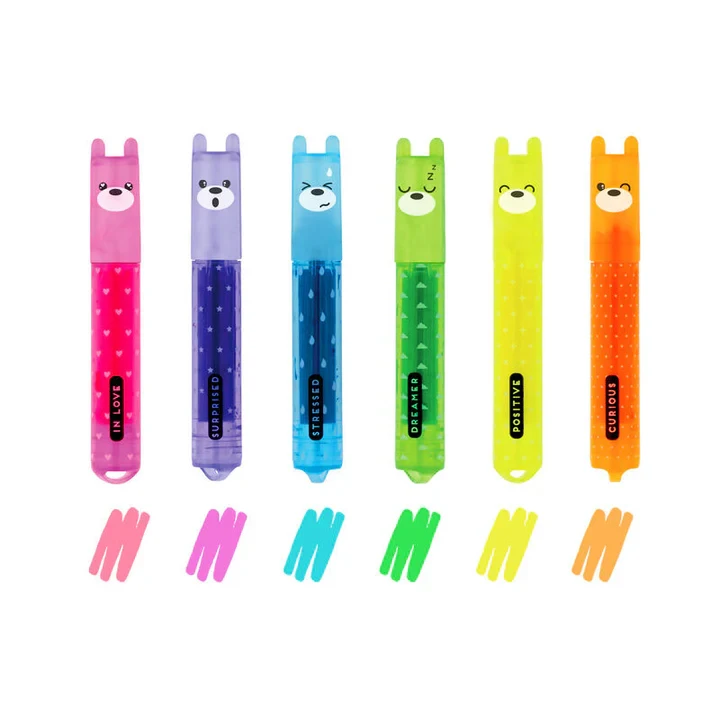 LEGAMI TEDDY'S MOOD - SET OF 6 MINI HIGHLIGHTERS
