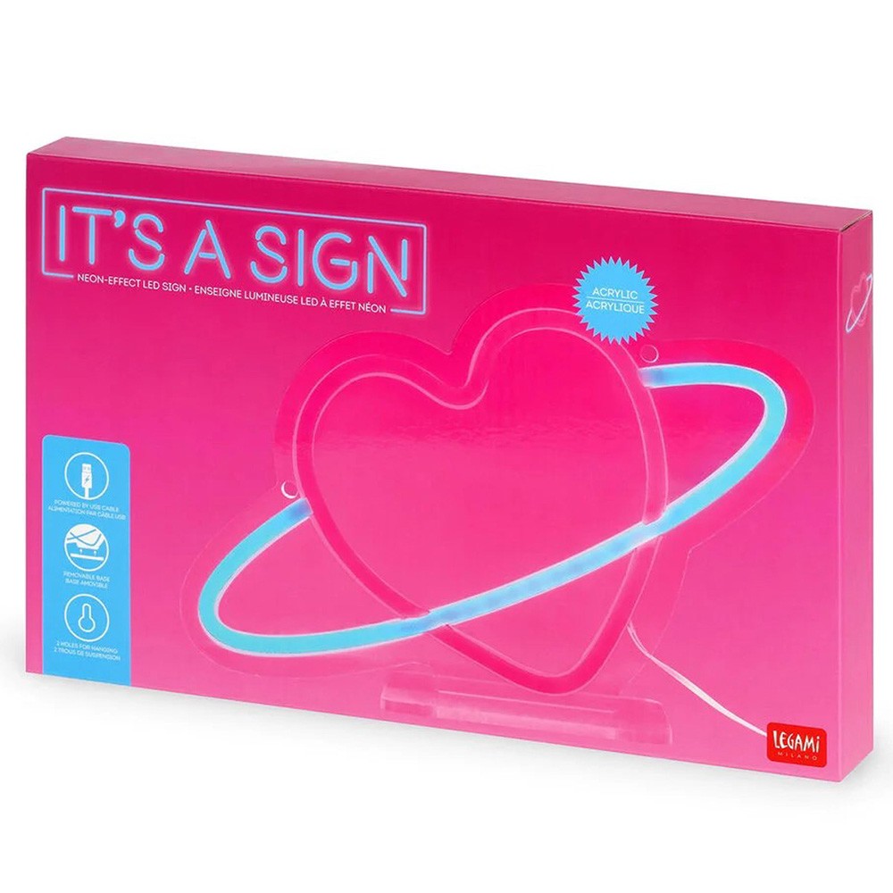 Legami neon effect led sign - It's a sign planet heart