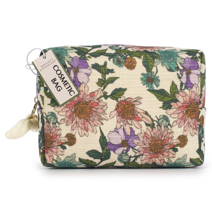 Wright's Apothecary Floral Print Make Up Bag