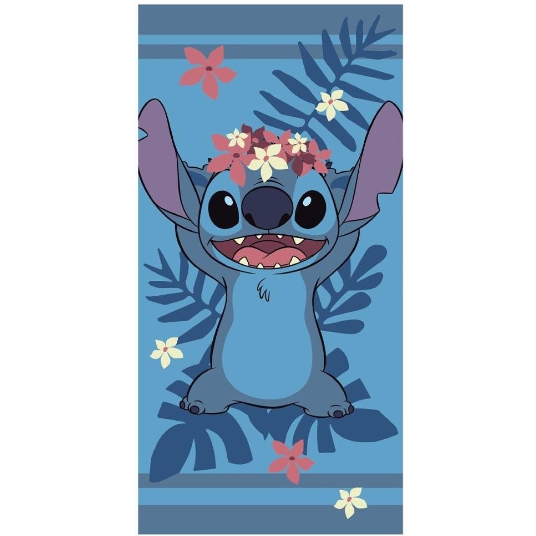 Πετσέτα θαλάσσης Disney Lilo and Stitch Flowers 100% Polyester – 70x140cm Μπλε