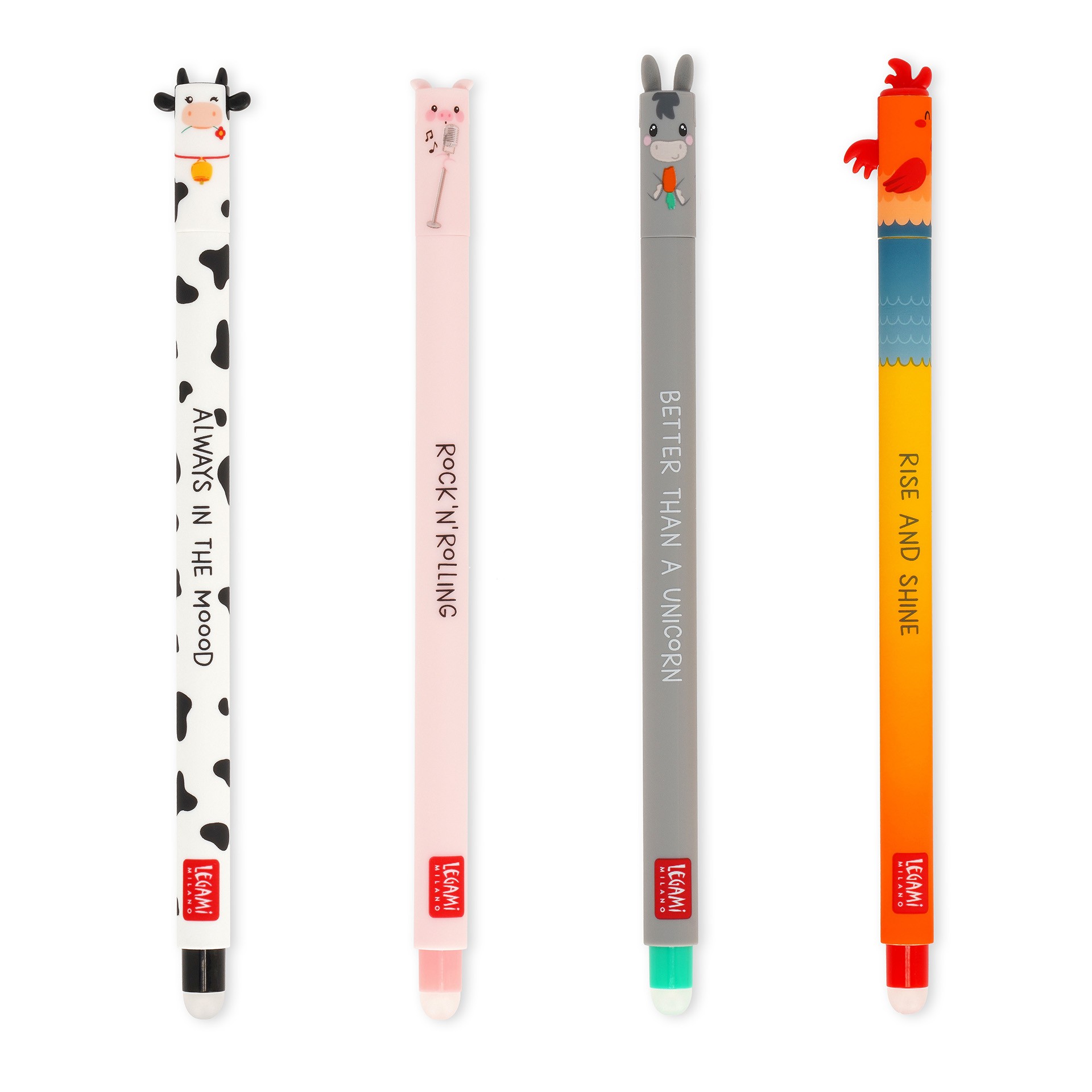 LEGAMI Σετ 4 στυλό gel erasable Farm Sweet Farm