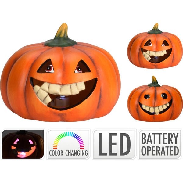 ΚΟΛΟΚΥΘΑ ΚΕΡΑΜΙΚΗ ΦΩΤΙΖΟΜΕΝΗ HALLOWEEN LED 14X13CM 