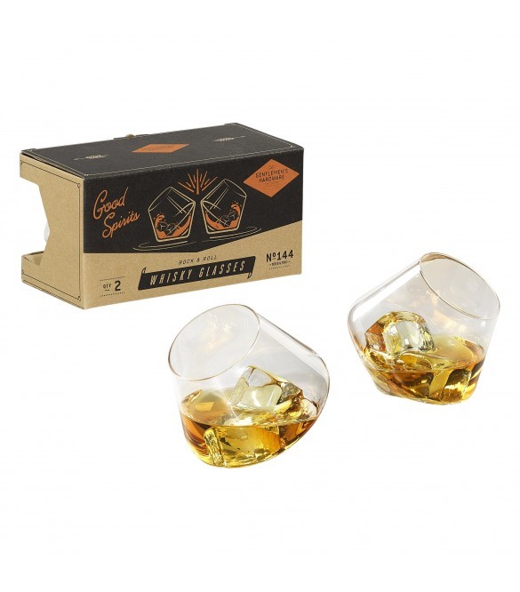  ΣΕΤ 2 ΠΟΤΗΡΙΑ ΓΙΑ ΟΥΙΣΚΙ GENTLEMEN'S HARDWARE ROCKING WHISKY GLASSES 