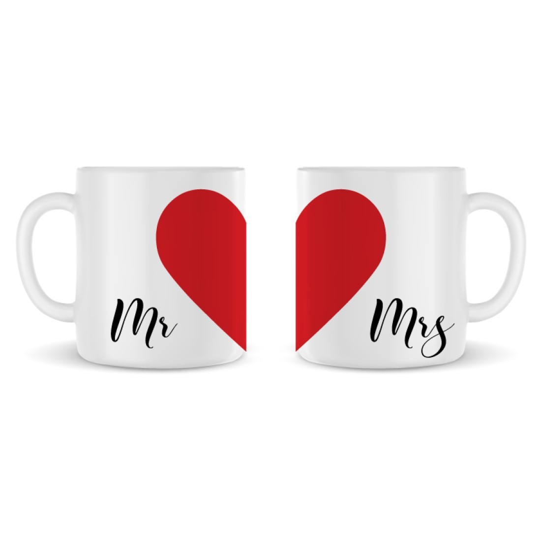 Σετ κεραμεικές κούπες ζευγάρι καρδιά mr & mrs