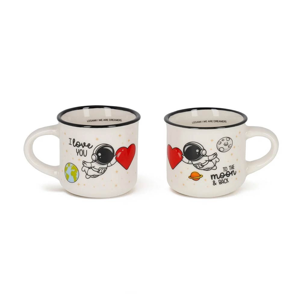 Legami 2 Espresso Mugs Space Love you to the moon and back