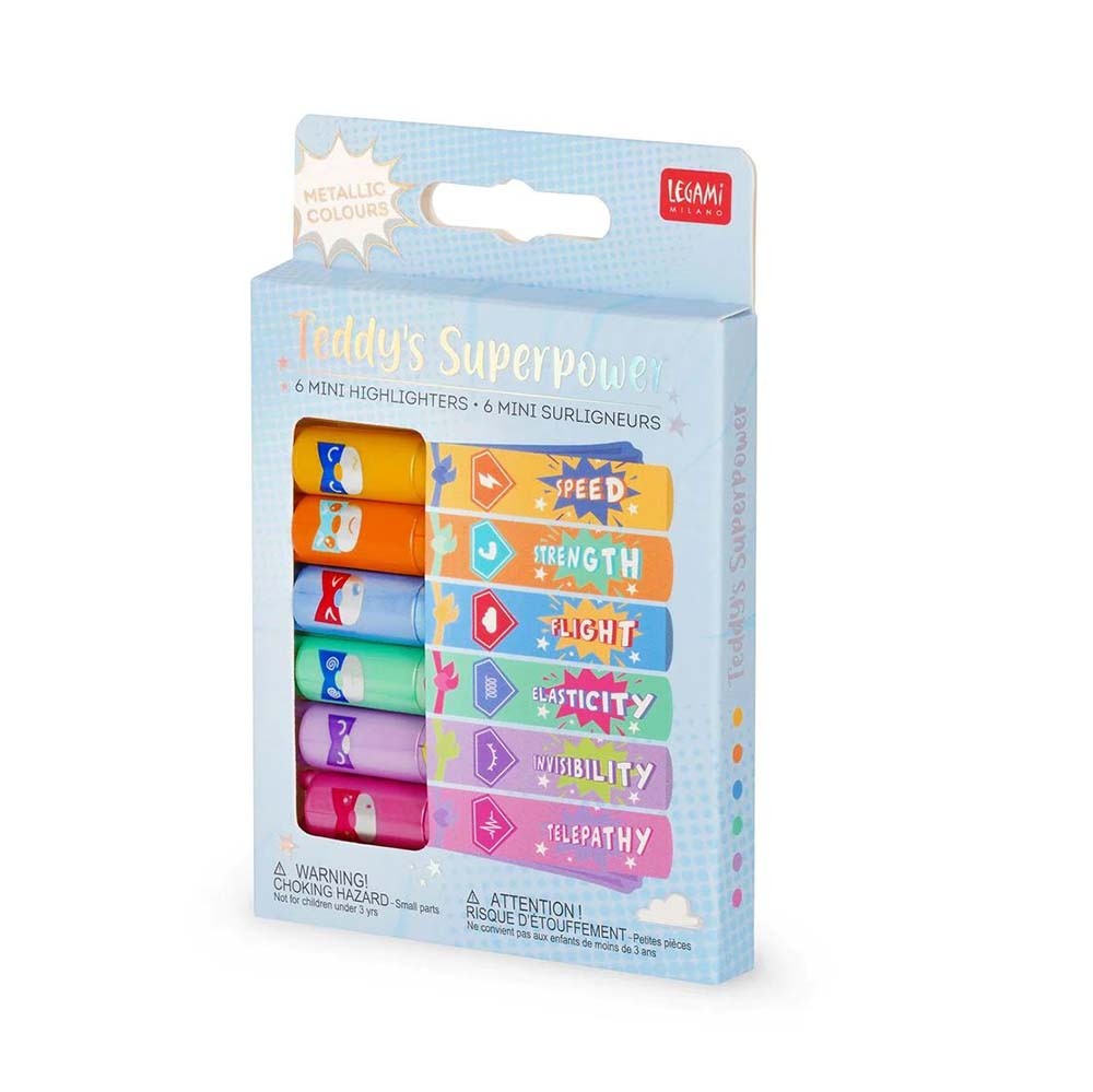 Legami  Σετ 6 Μίνι Highlighters Teddy’s Superpower