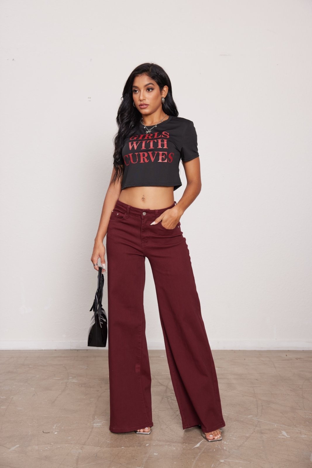 WIDE LEG JEAN -ΜΠΟΡΝΤΟ