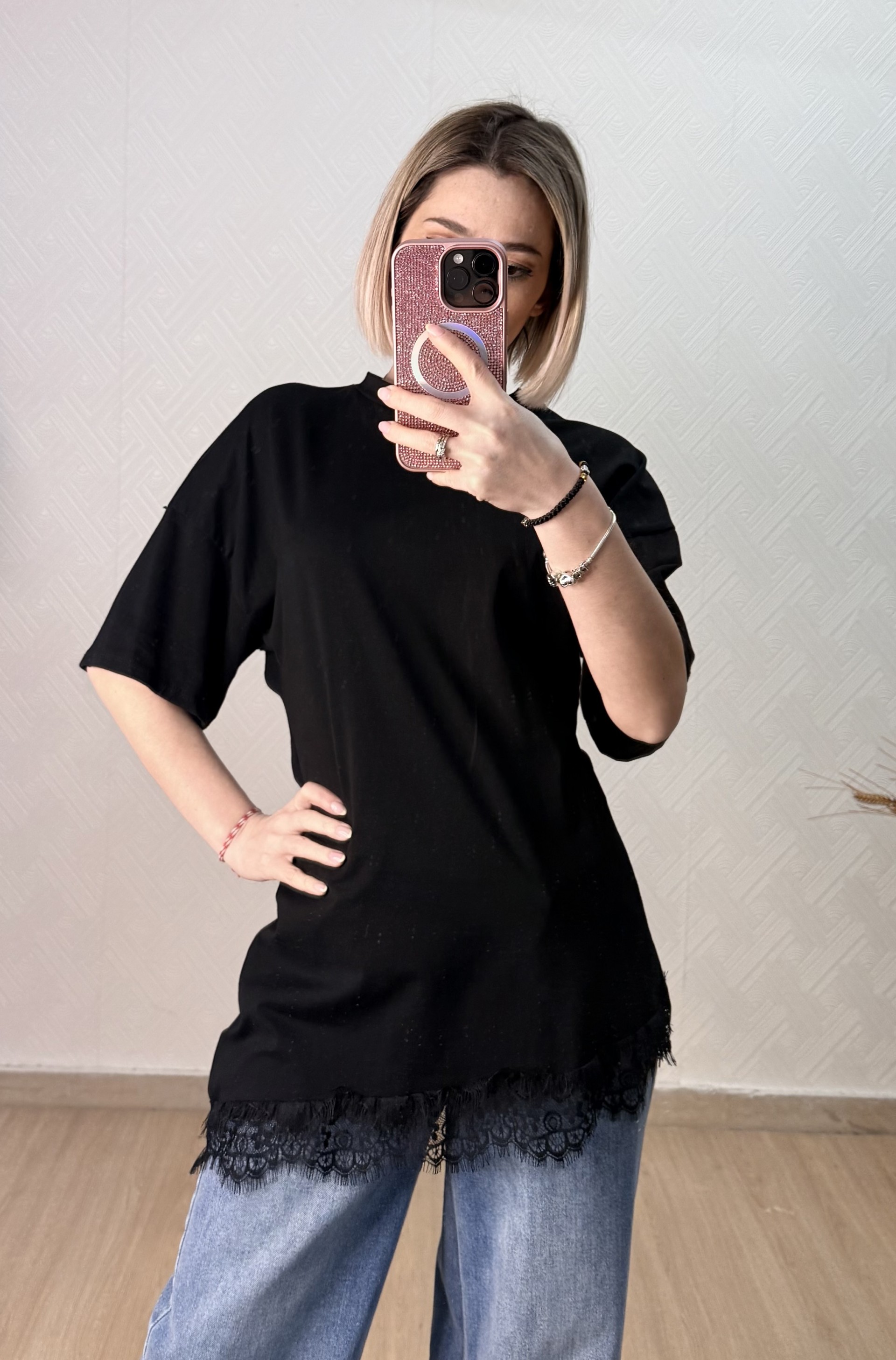 T-SHIRT ΜΕ ΣΤΡΑΒΗ ΔΑΝΔΕΛΑ 