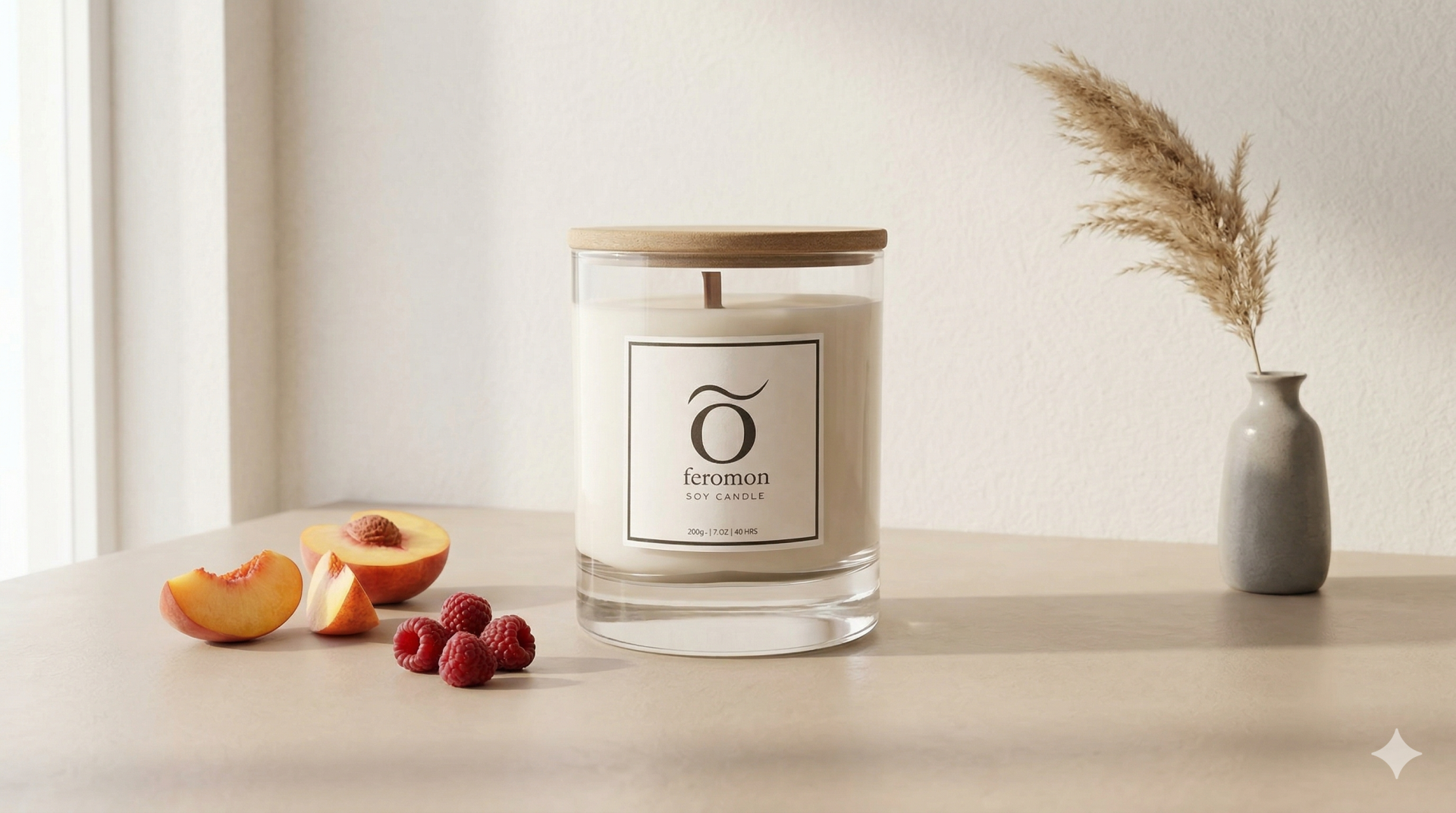 Peach and Rasberry Soy Candle 200gr