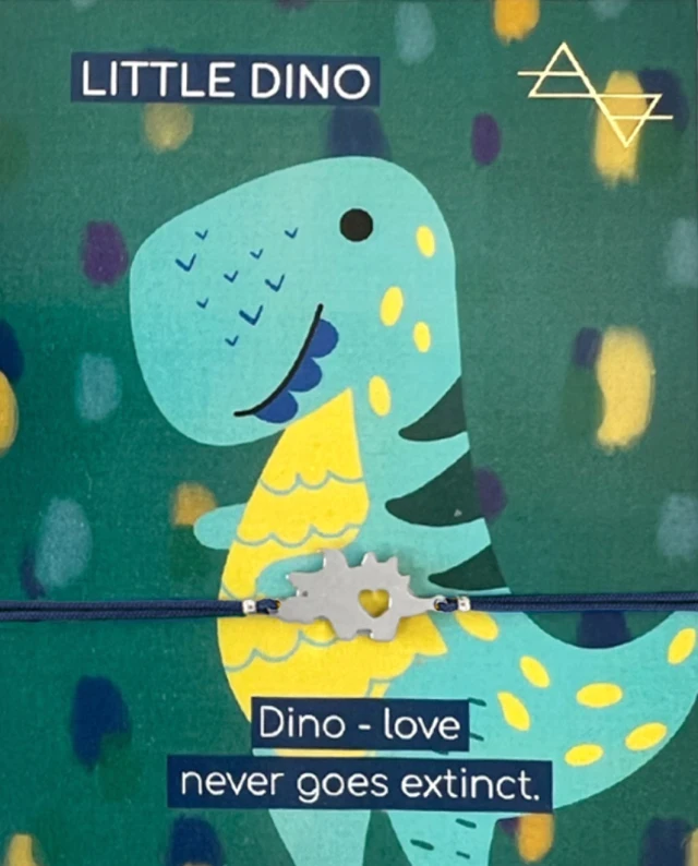 Charm Little Dino Ασημί Μπλε