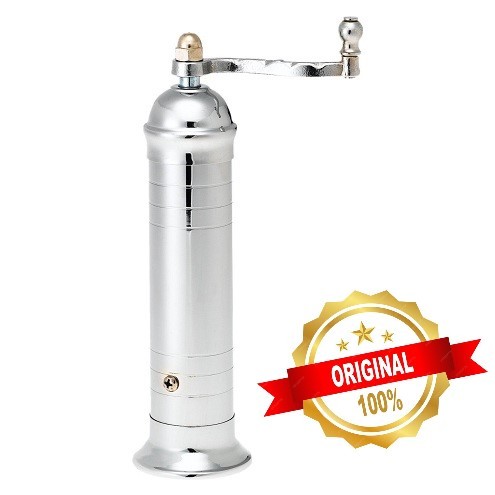 Chrome plated brass pepper mill Alexander #203 8″