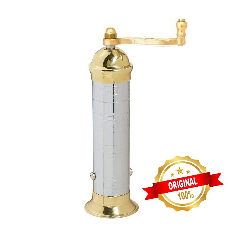 Chrome-brass pepper mill Alexander #213 8″ & Chrome-brass salt mill Alexander #218 8″