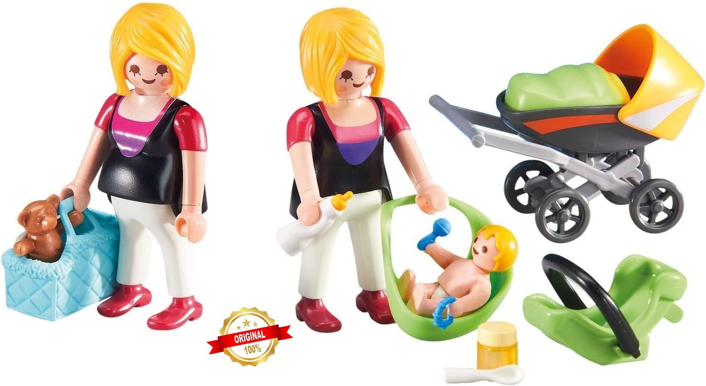 Playmobil Set 6447 addon Pregnant Woman Mother with Baby Pram