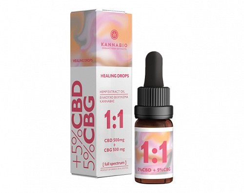 Healing Drops CBD/CBG 1:1 Πλήρους Φάσματος (500mg/500mg 10ml)