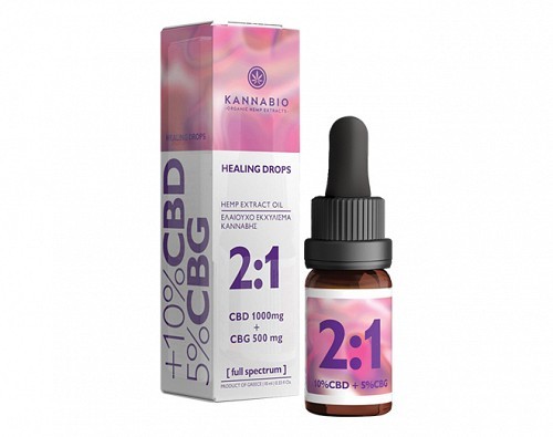 Healing Drops CBD/CBG 2:1 Πλήρους Φάσματος (1000mg/500mg 10ml)