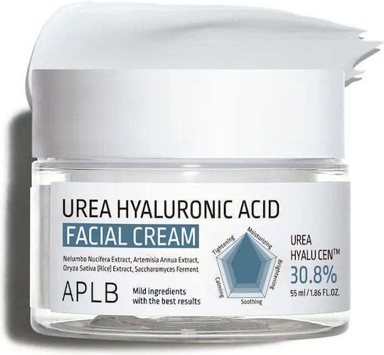 APLB  Urea Hyaluronic Acid Facial Cream - Κρέμα Προσώπου με Ουρία & Υαλουρονικό Οξύ Ενυδατική Κρέμα, 55 ml