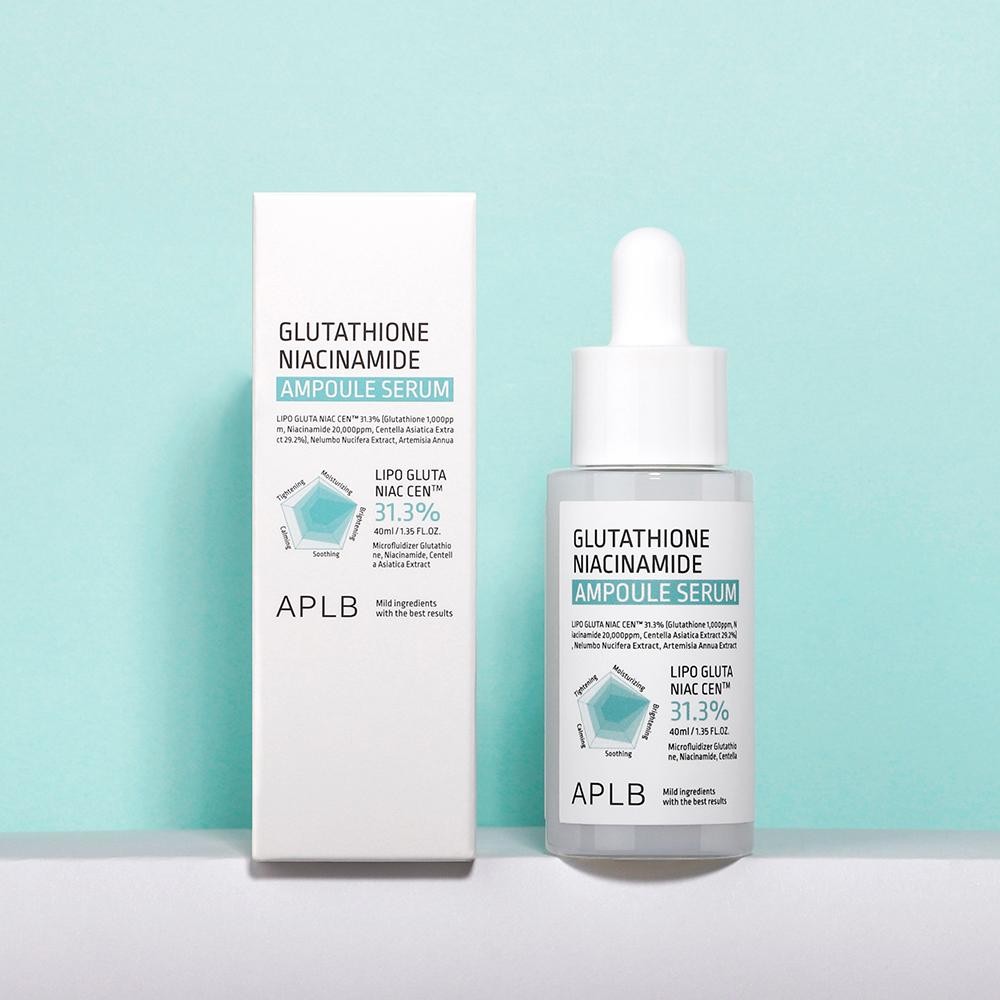 APLB  Glutathione Niacinamide Ampoule Serum - Ορός Λάμψης & Ομοιόμορφου Τόνου Ορός προσώπου, 40 ml