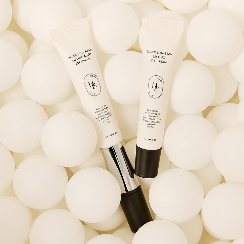 HEVEBLUE  Black Yuja Bean Lifting Auto Eye Cream - Συσφικτική Κρέμα Ματιών με Συσκευή Μικροδονήσεων Κρέμα Ματιών, 15 ml