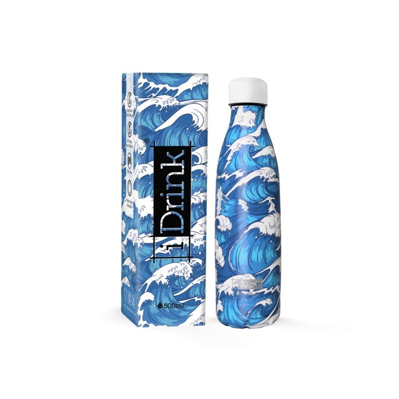 ΠΑΓΟΥΡΙ i DRINK ID0431 THERM BOTTLE 500ml JAPAN WAVE