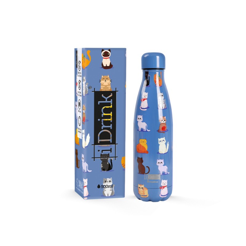 ΠΑΓΟΥΡΙ i DRINK ID0444 THERM BOTTLE 500ml BLUE CATS