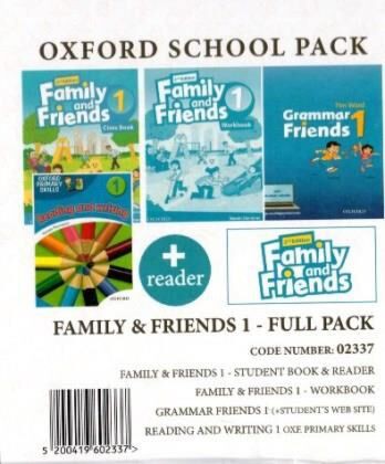 FAMILY AND FRIENDS 1 FULL PACK (SB + WB + ALPHABET BOOK + GRAMMAR FRIENDS 1 + OXFORD PRIMARY SKILLS READING & WRITING 1 + READER) - 02337 2ND ED