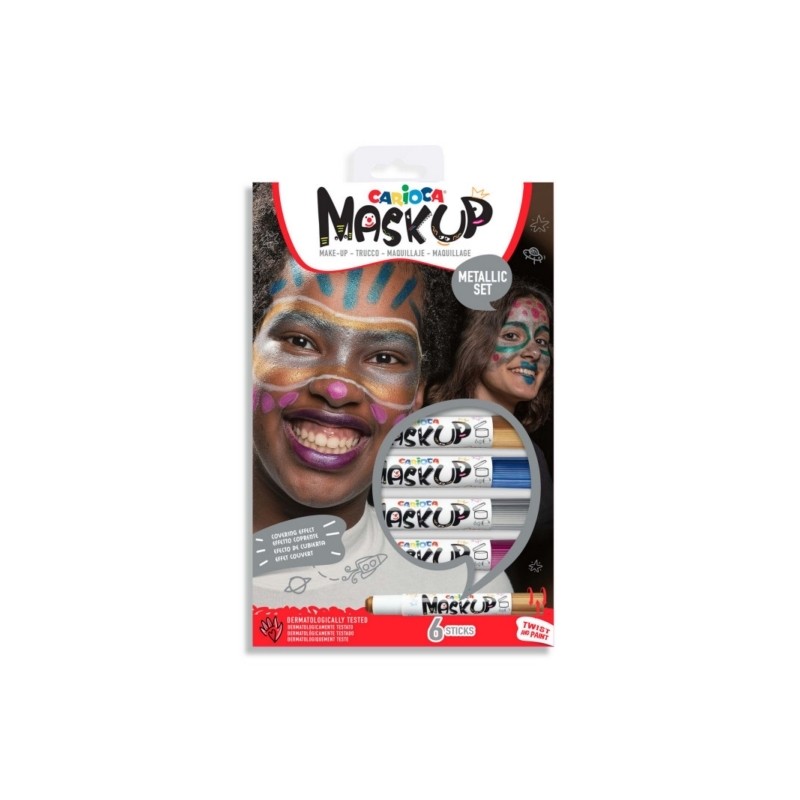 ΧΡΩΜΑΤΑ ΠΡΟΣΩΠΟΥ CARIOCA MASK UP/ 6 METALLIC 43155