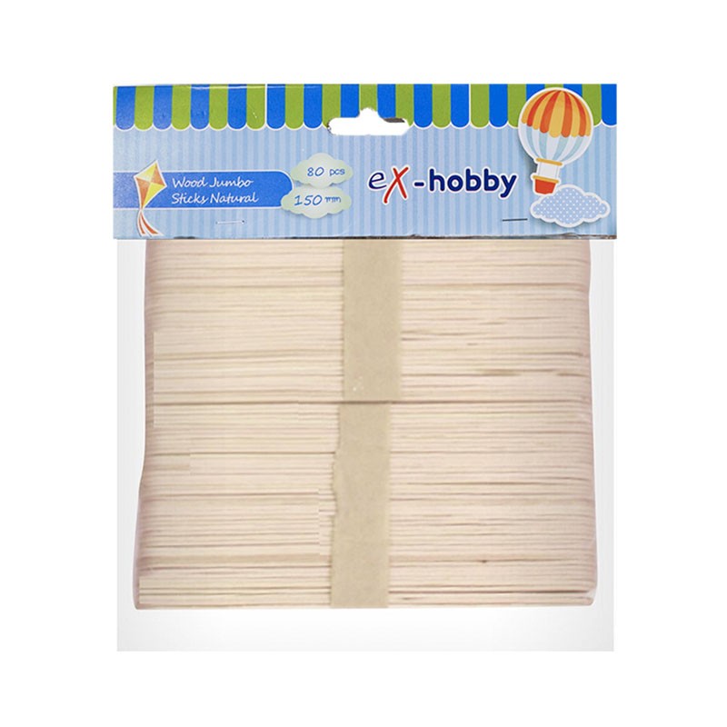 ΞΥΛΑΚΙΑ (ΓΛΩΣΣΟΠΙΕΣΤΡΑ) eX-HOBBY 15cm ΦΥΣΙΚΟ ΧΡΩΜΑ 80τεμ 401497