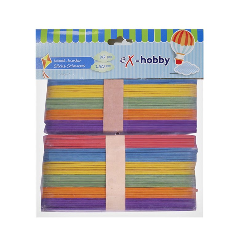 ΞΥΛΑΚΙΑ (ΓΛΩΣΣΟΠΙΕΣΤΡΑ) eX-HOBBY 15cm ΧΡΩΜΑΤΙΣΤΑ ASSORT 80τεμ