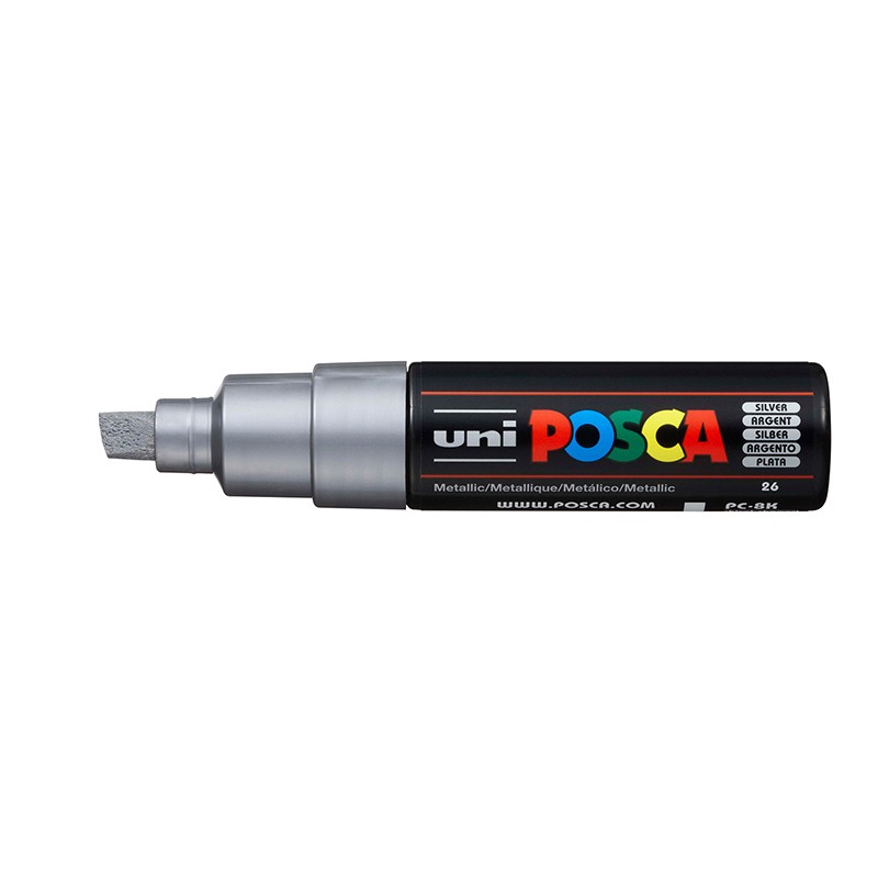 ΜΑΡΚΑΔΟΡΟΙ UNI POSCA  PC-8K ΧΟΝΔΡΟ SILVER
