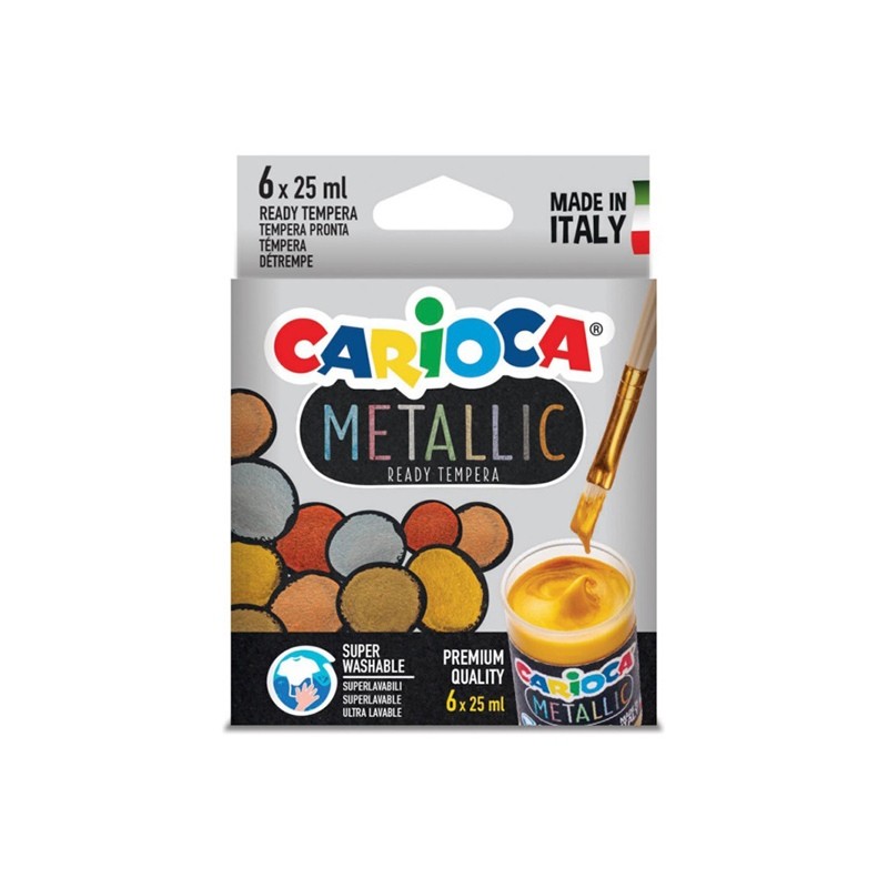 ΤΕΜΠΕΡΕΣ CARIOCA METALIC ΣΕΤ 6ΧΡΩΜ χ 25ml (35gr)