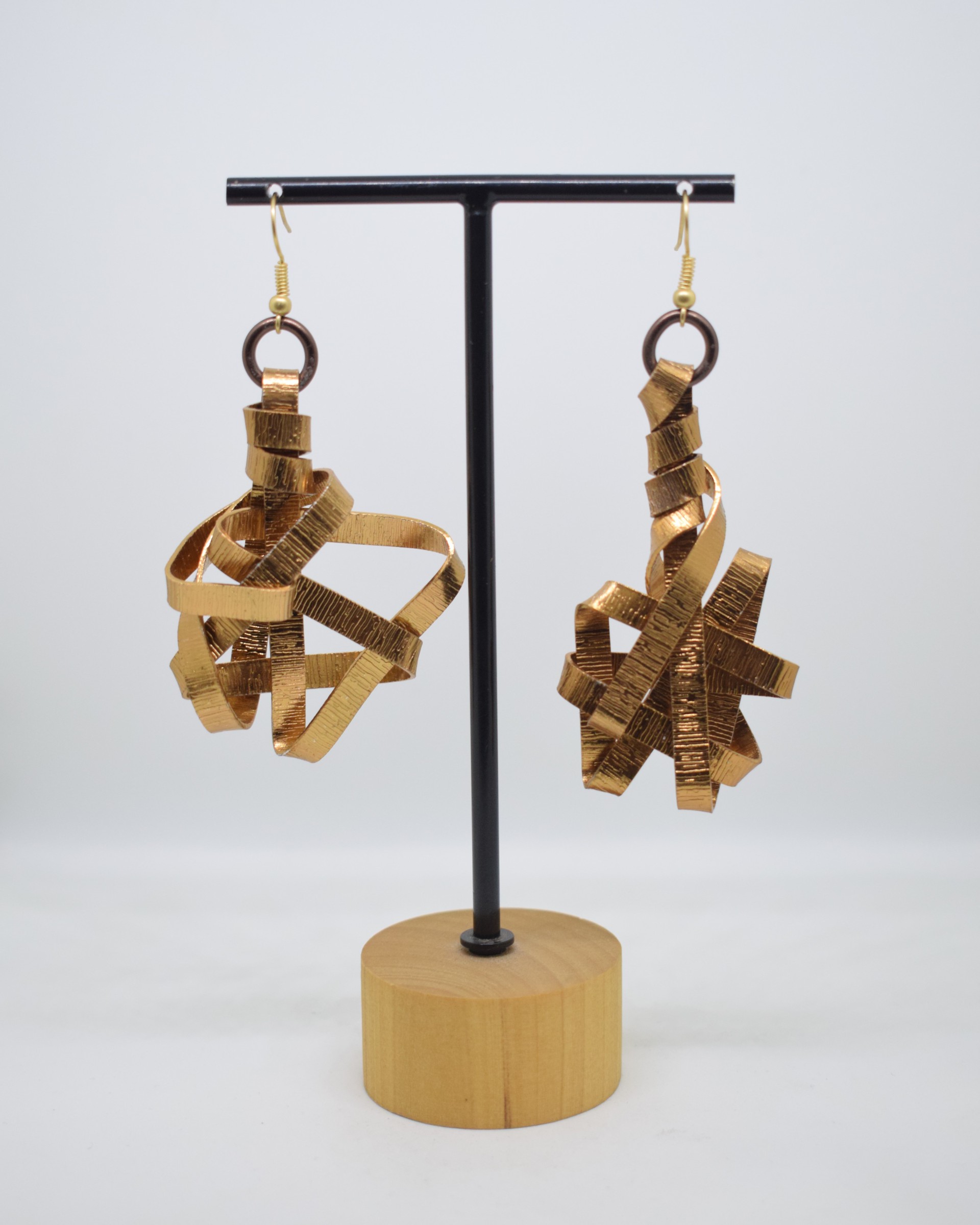 Σκουλαρίκια bronze ματ ανάγλυφα