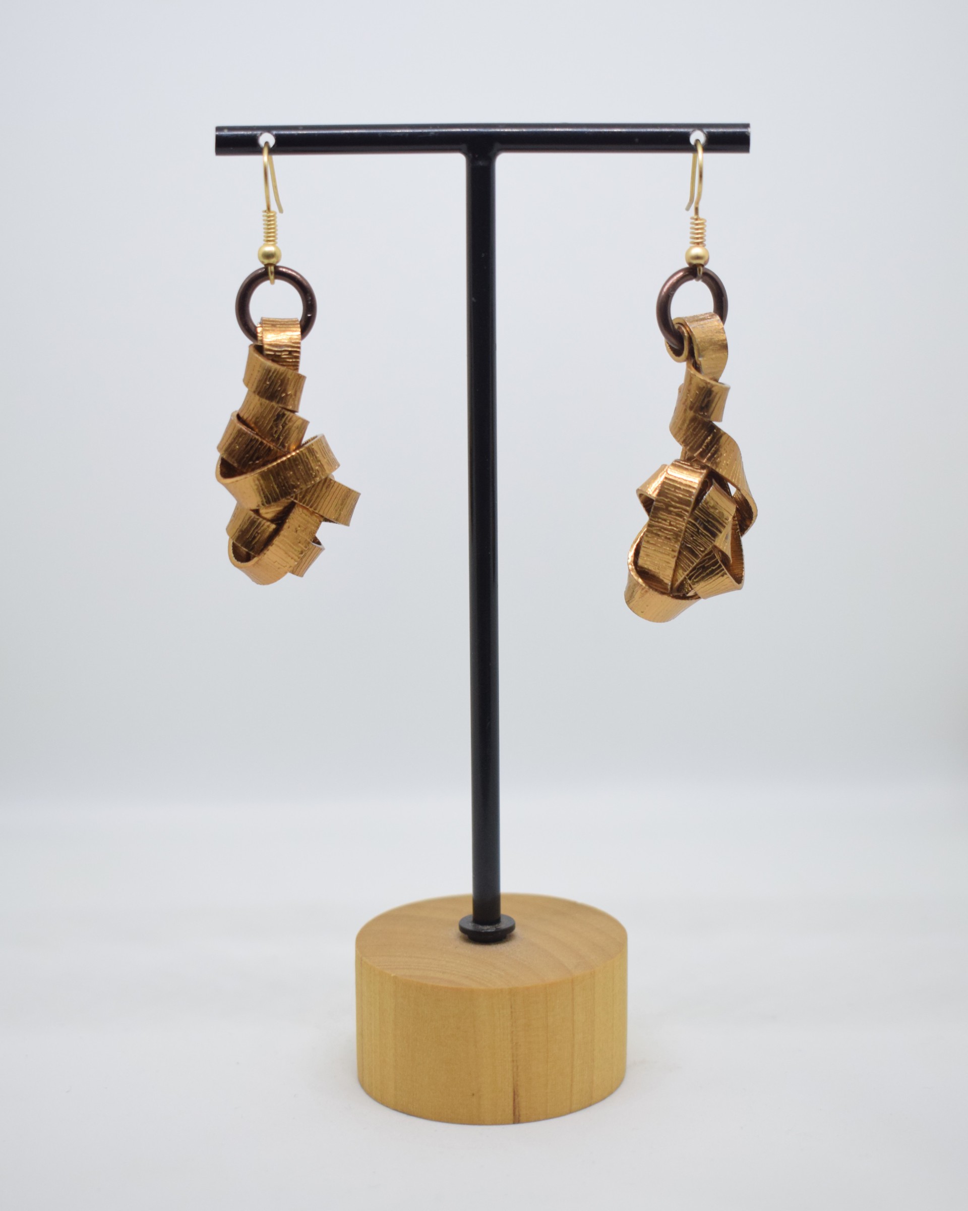 Σκουλαρίκια bronze ματ ανάγλυφα