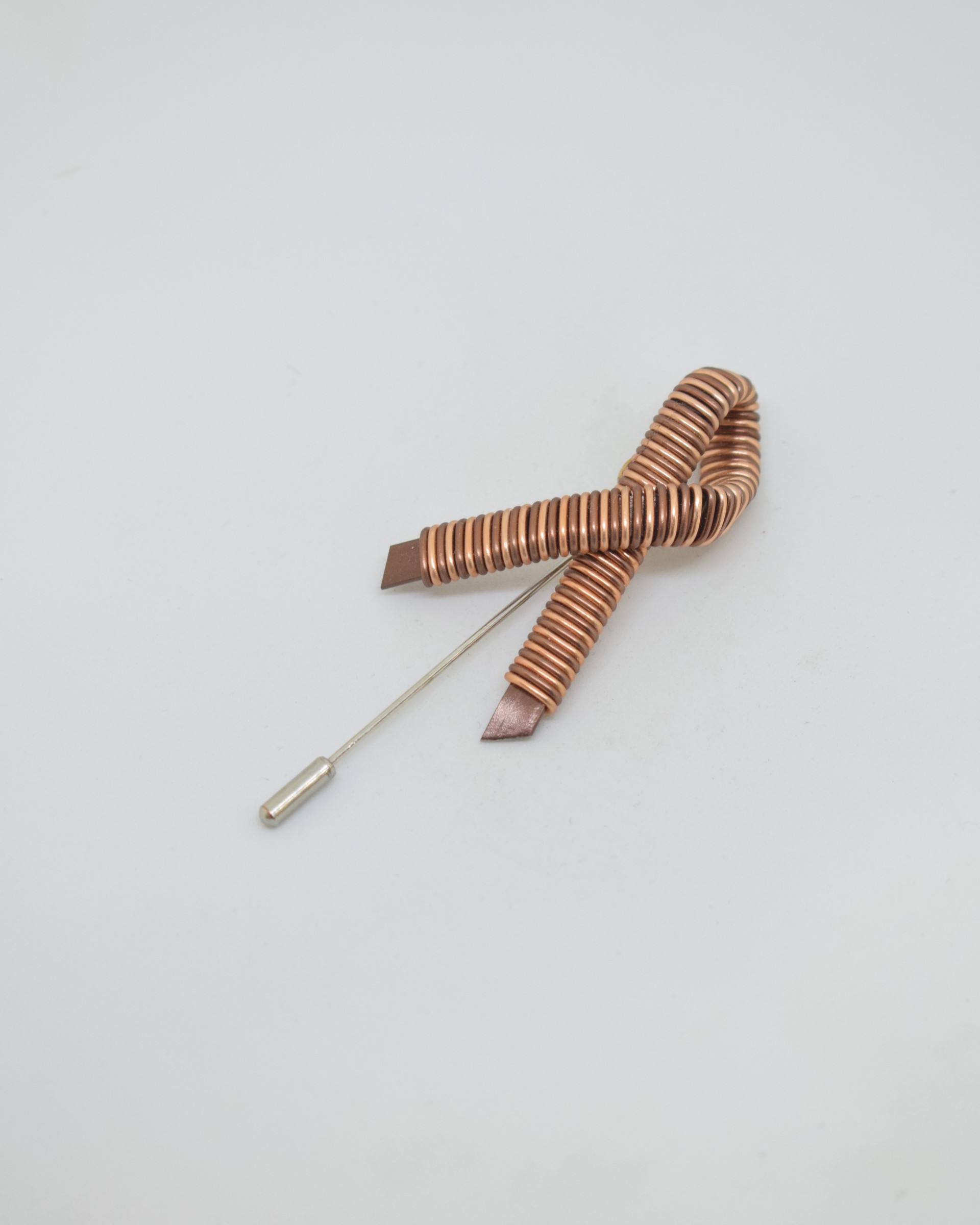 Καρφίτσα rose gold - καφέ