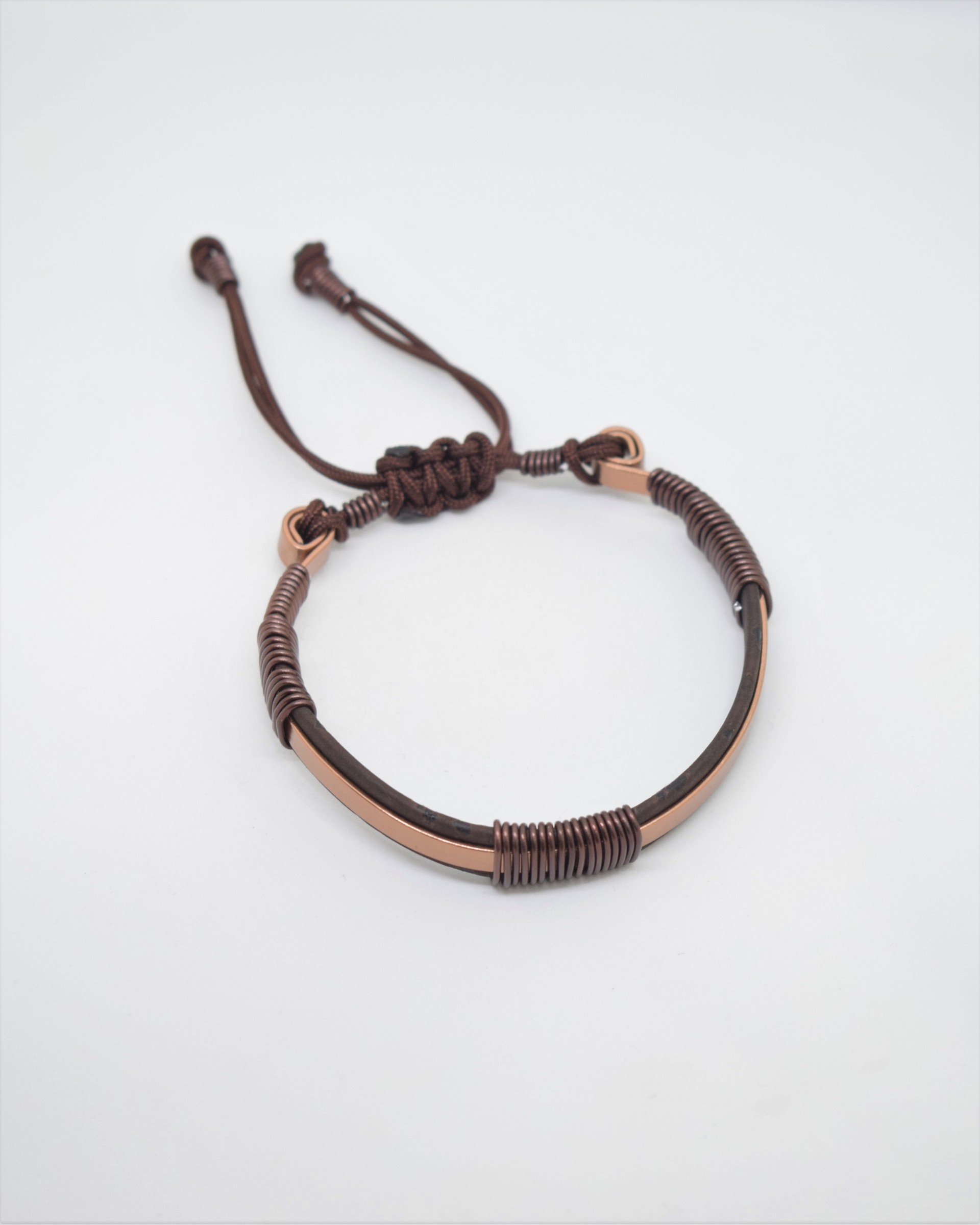 Βραχιόλι καφέ με καφέ σπιράλ & φελλό