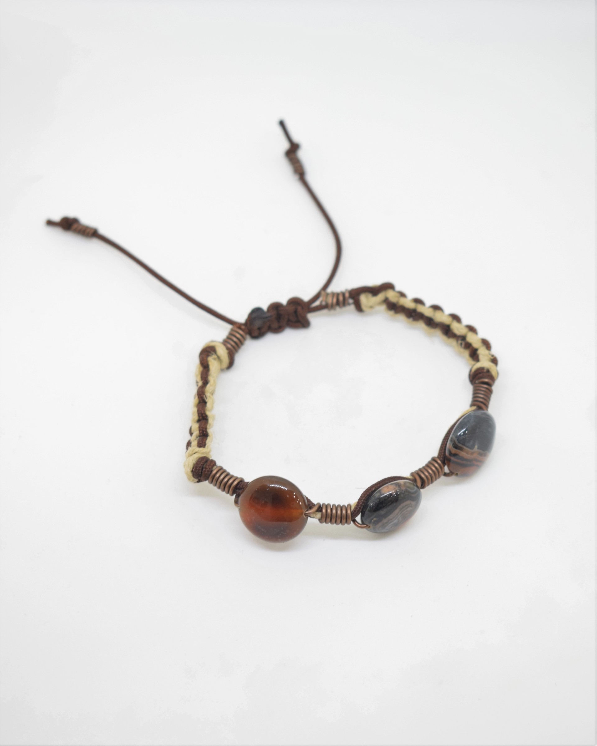 Βραχιόλι καφέ με αχάτες